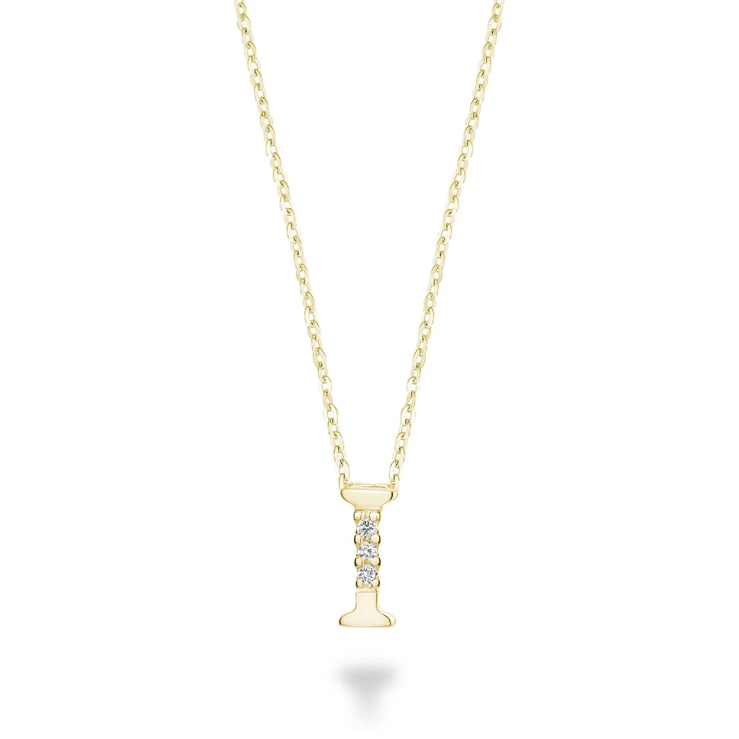 10K Gold Mini Diamond Initials Necklace