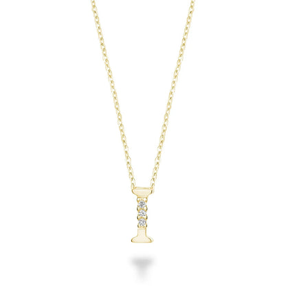 10K Gold Mini Diamond Initials Necklace