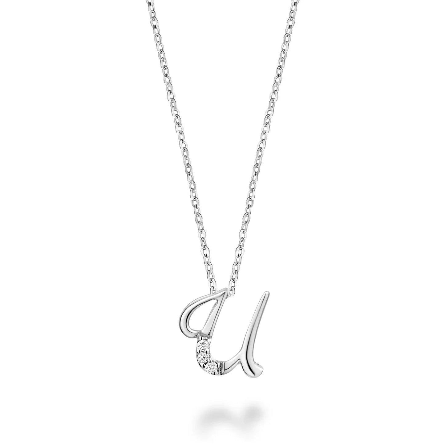 10K Gold Mini Diamond Initials Necklace