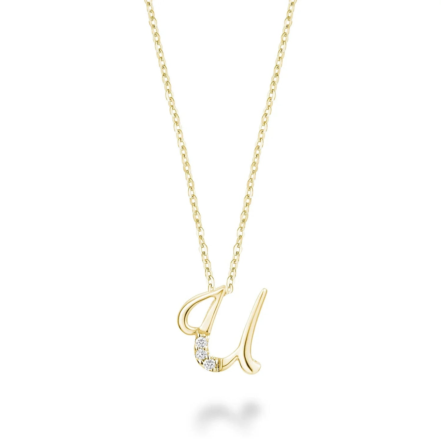 10K Gold Mini Diamond Initials Necklace