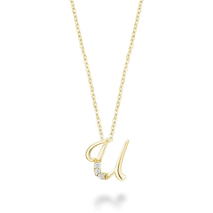 10K Gold Mini Diamond Initials Necklace