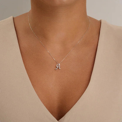 10K Gold Mini Diamond Initials Necklace