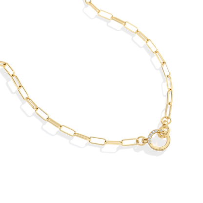 Mint & Lily Pave Mint Paperclip Necklace