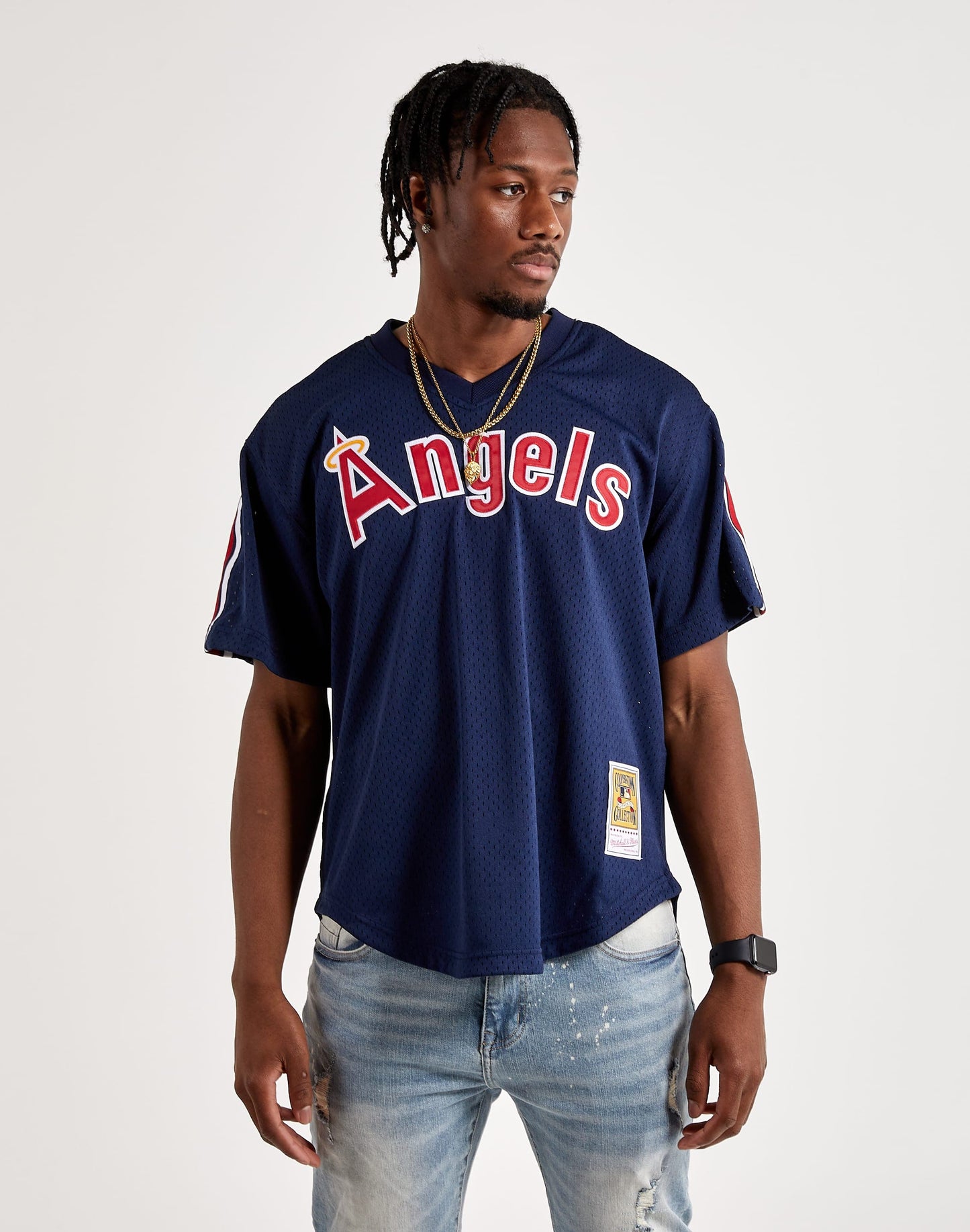 Mitchell & Ness Men's MLB Authentic Bp Jersey - Angels 1984 Reggie Jackson Jerseys