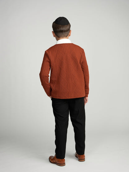 Rust Chunky Knit Cardigan