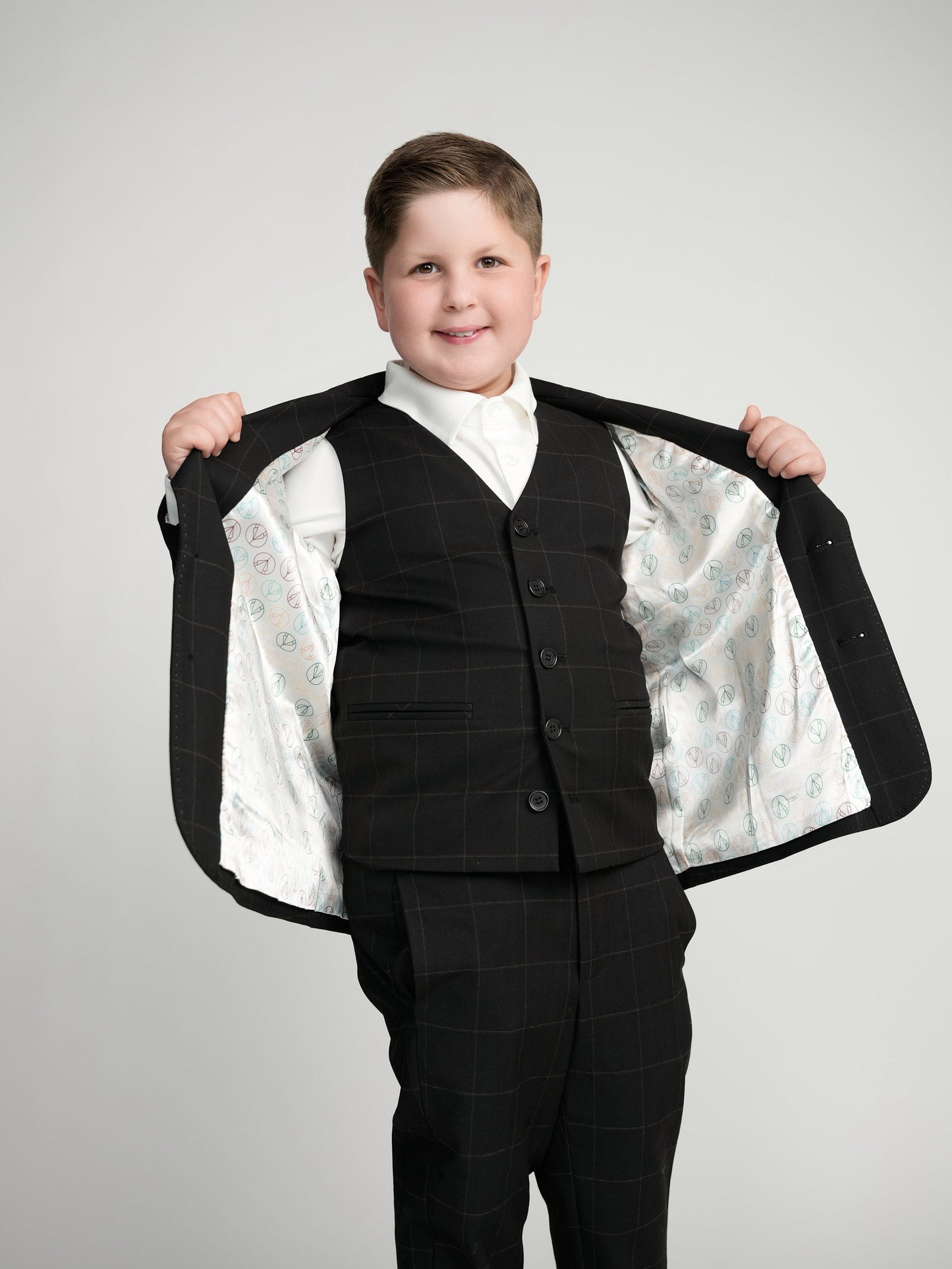 Black Windowpane Dress Vest