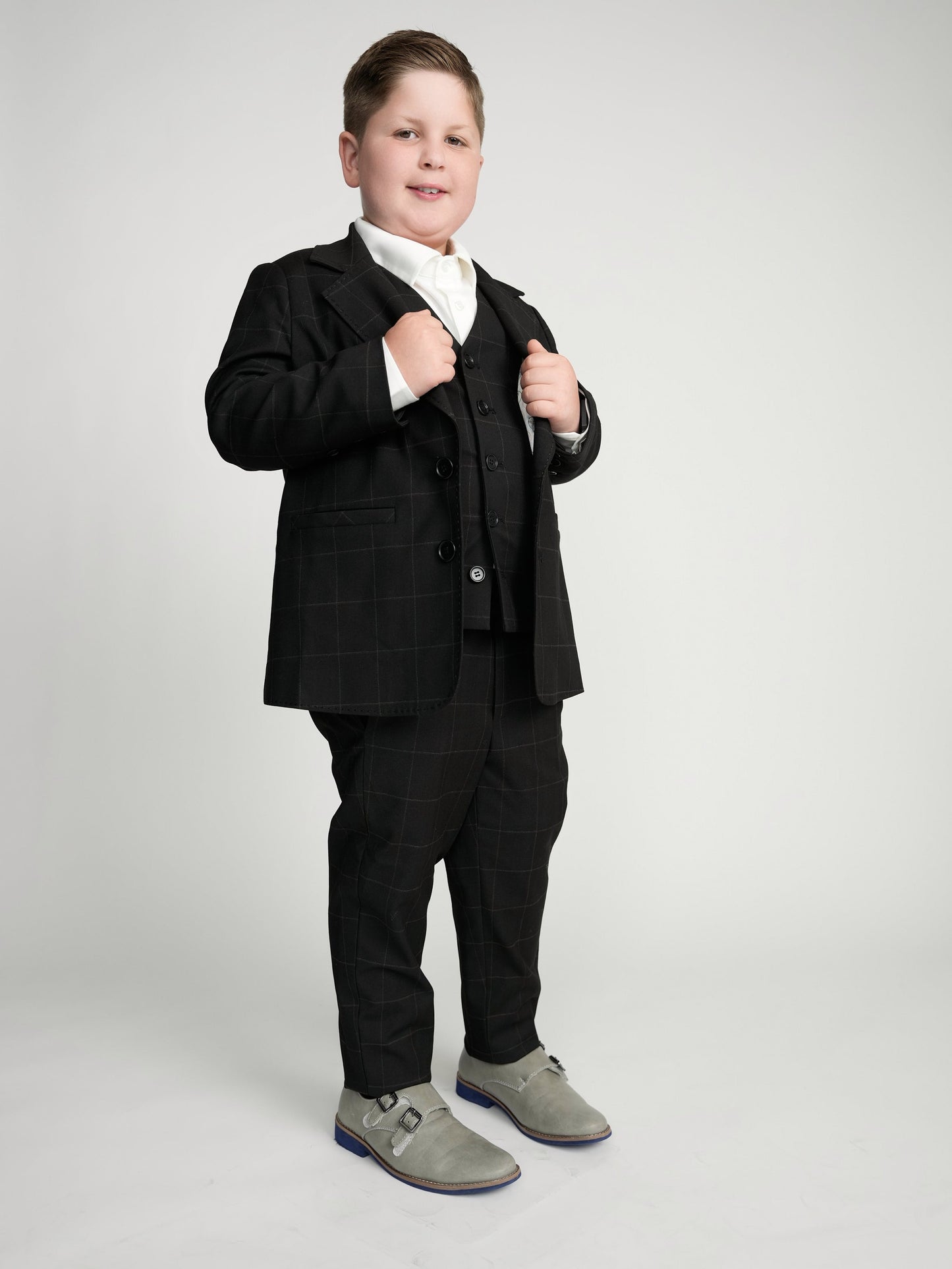 Black Windowpane Dress Vest