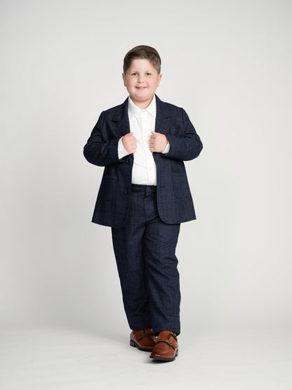 Navy Glen Plaid Dress Blazer