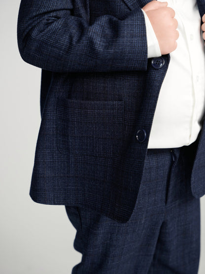 Navy Glen Plaid Dress Blazer