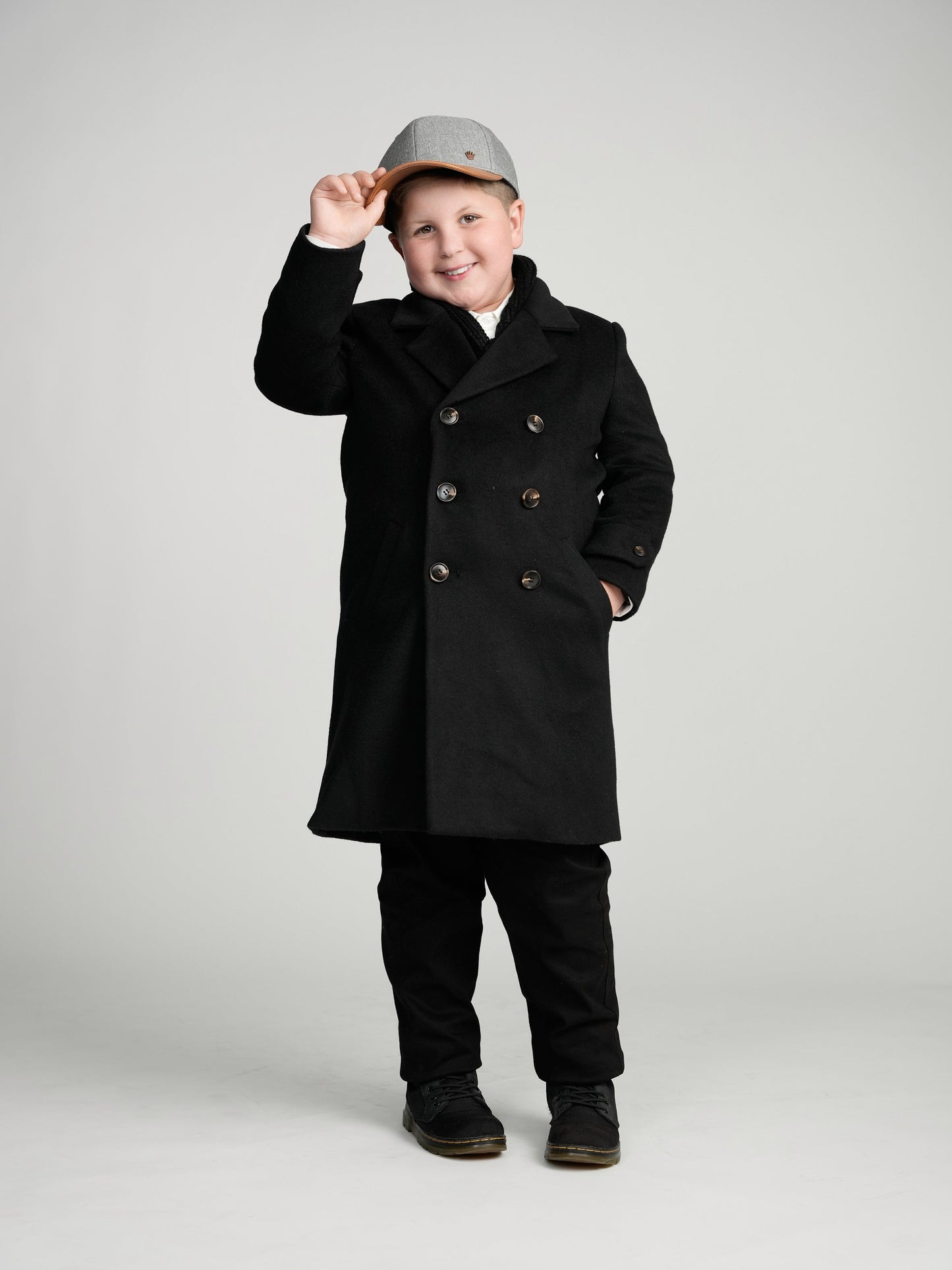Black Double Breasted Peacoat