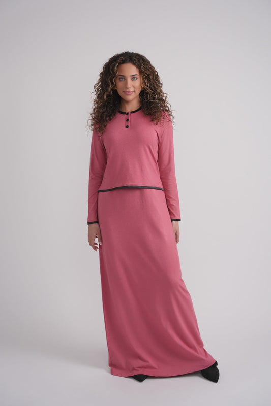 Nursing Nightgown With Matte Satin Trim