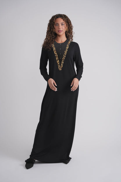 Leopard V Button Nightgown