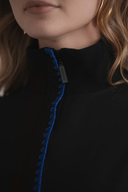 High Neck With Cobalt Stitching