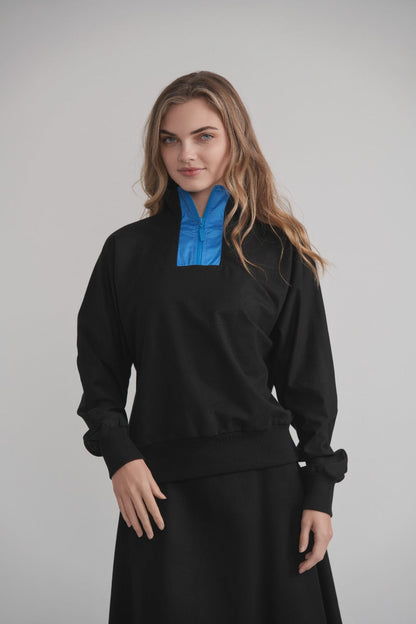 Matte Satin Top - Blue