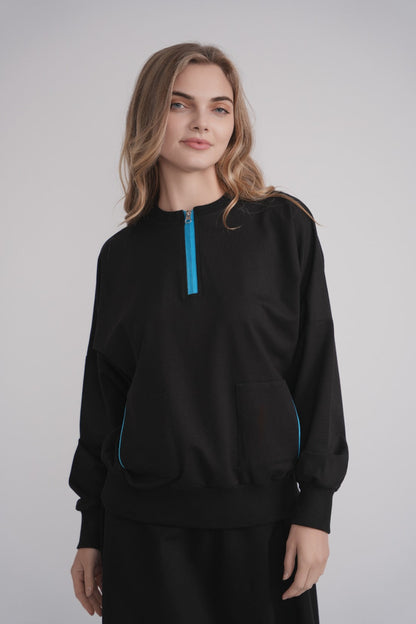 Torquoise Zipper Sweathshirt