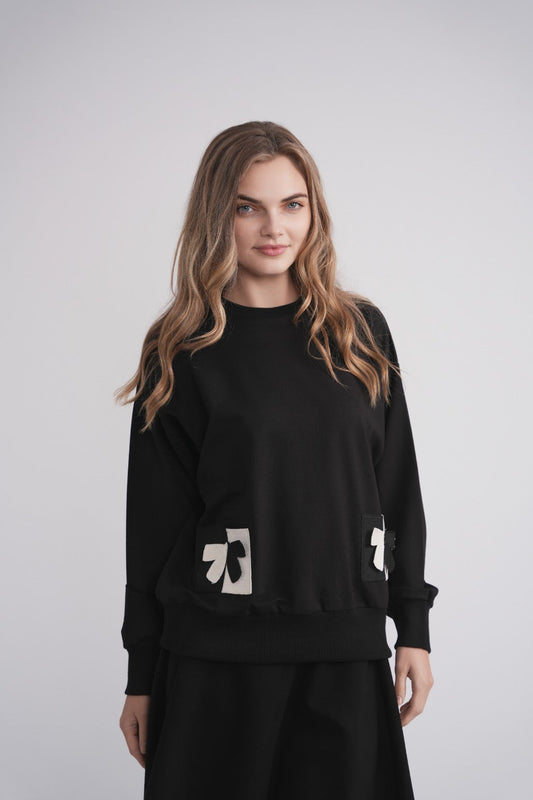 Knitted Pocket Sweatshirt