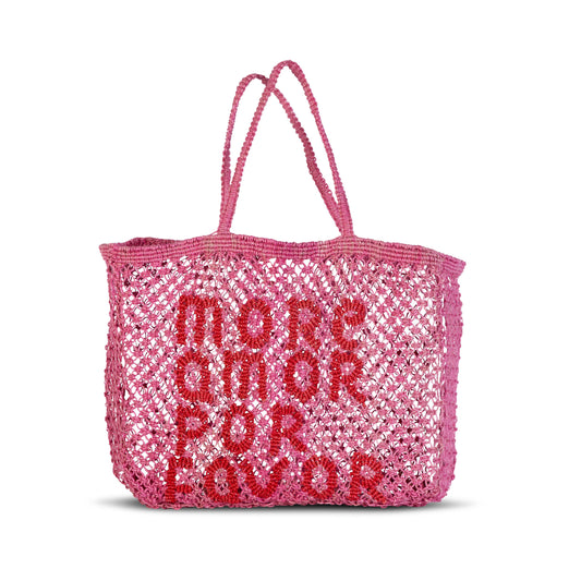 More Amor Por Favor Macrame Jute Tote