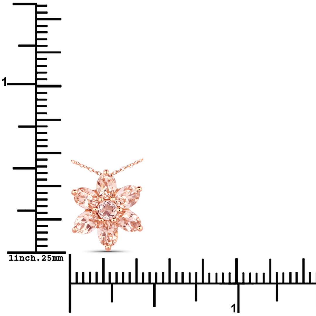 10K Rose Gold Morganite Pendant Necklace