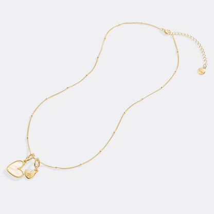Mint & Lily Mother Of Pearl Heart Initial Necklace