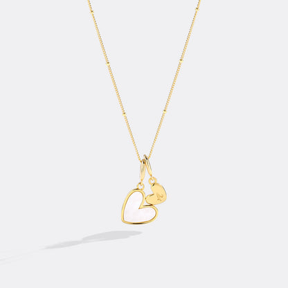 Mint & Lily Mother Of Pearl Heart Initial Necklace