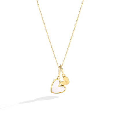 Mint & Lily Mother Of Pearl Heart Initial Necklace