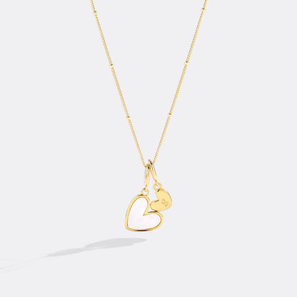 Mint & Lily Mother Of Pearl Heart Initial Necklace