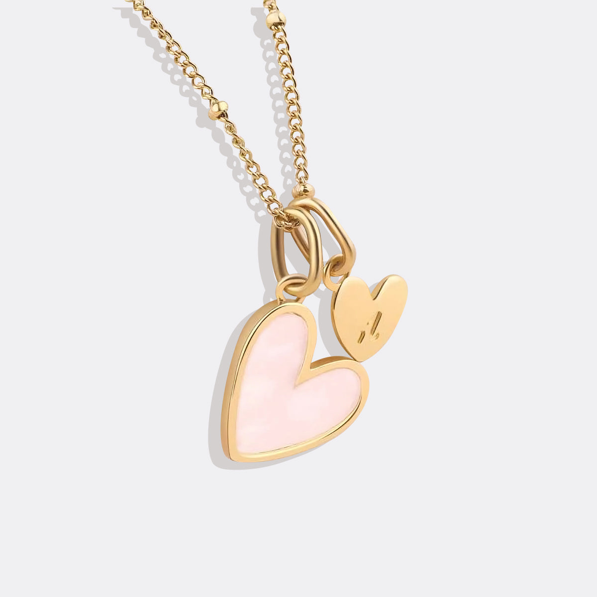 Mint & Lily Mother Of Pearl Heart Initial Necklace