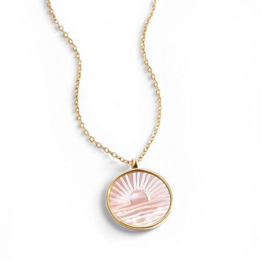 Mint & Lily Mother of Pearl Sunrise Pendant Necklace