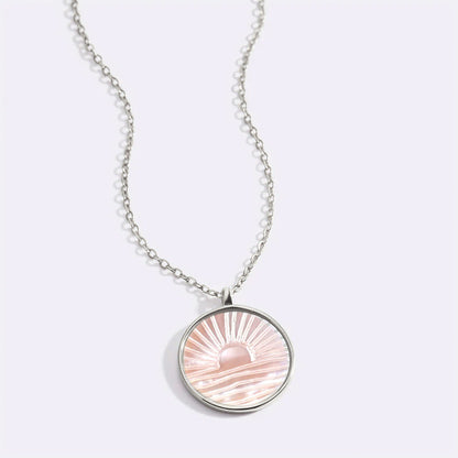 Mint & Lily Mother of Pearl Sunrise Pendant Necklace