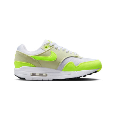 Nike Air Max 1 '87 Women's Sneakers — White/Volt/Sea Glass Suede Low-Top