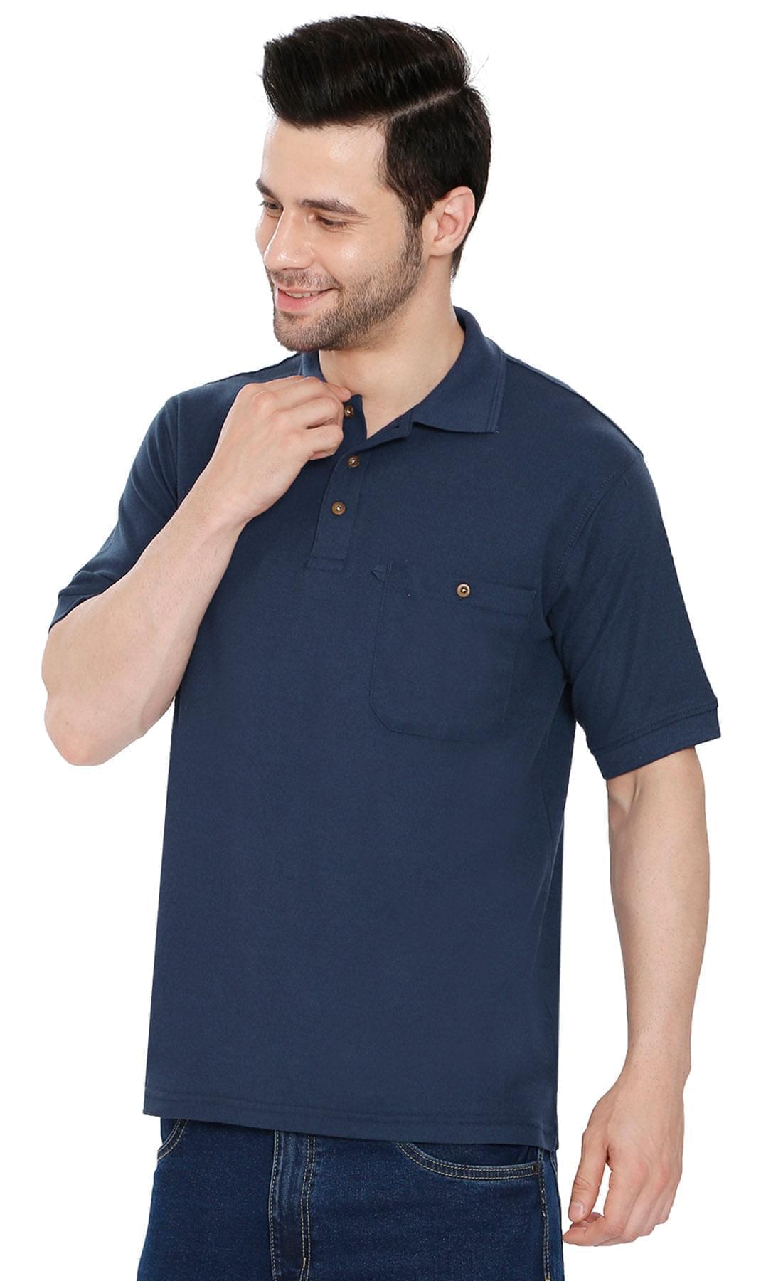 Mens Pique Knit Polo Aquamarine