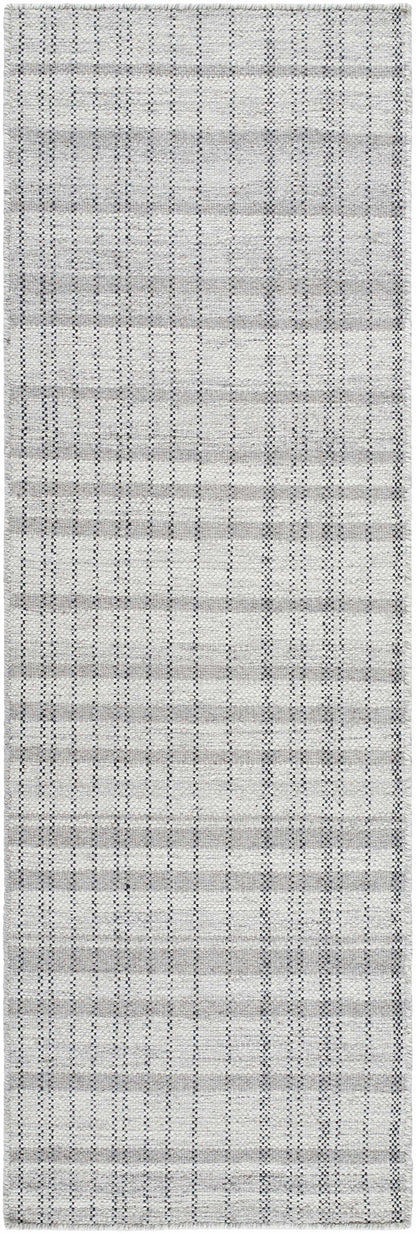 Nissa Blue Gray Checkered Area Rug