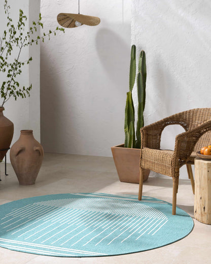 Nabil Aqua Outdoor Area Rug