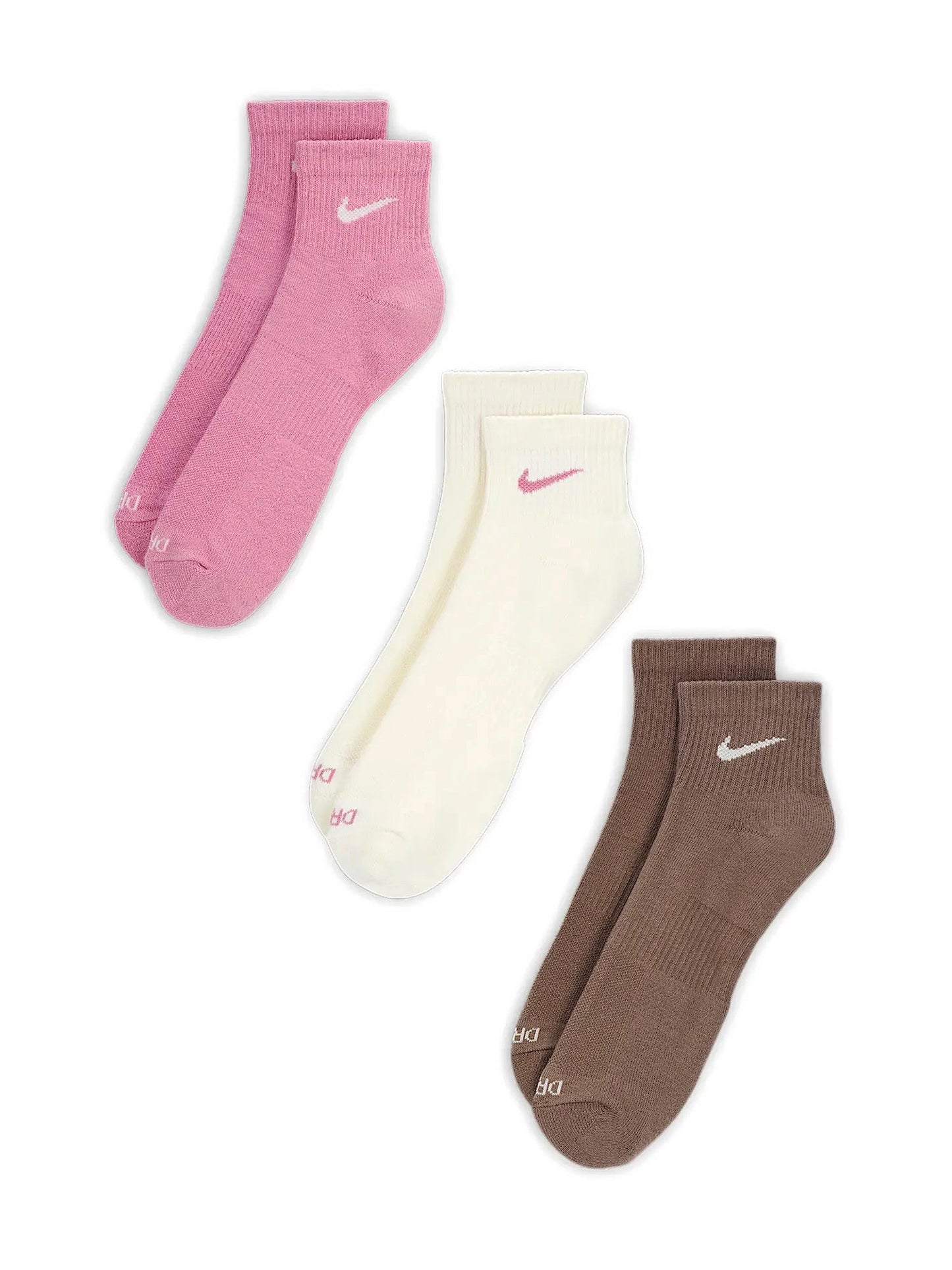 Nike Men's 3 Pack Dri-Fit Plus Quarter Socks - SX6890-936