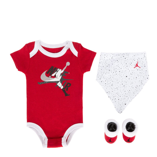 Baby Air Jordan Bodysuit, Bib And Booties 3-Pc Box Set