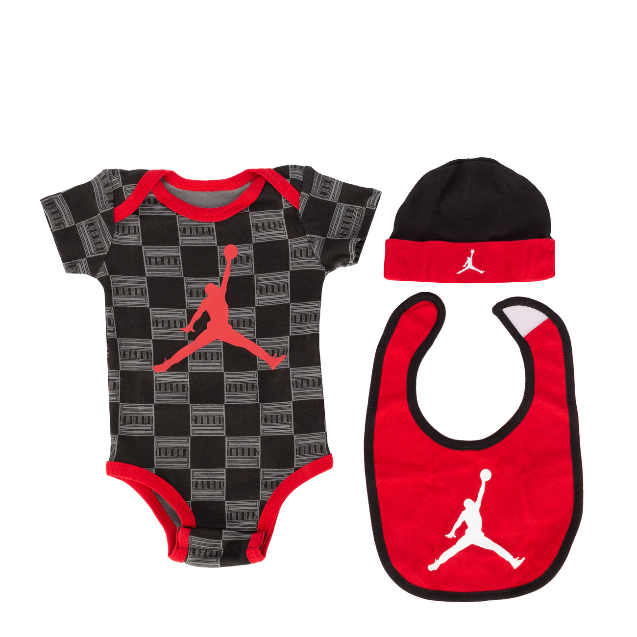 Baby Air Jordan Bodysuit, Hat And Bib 3-Pc Box Set