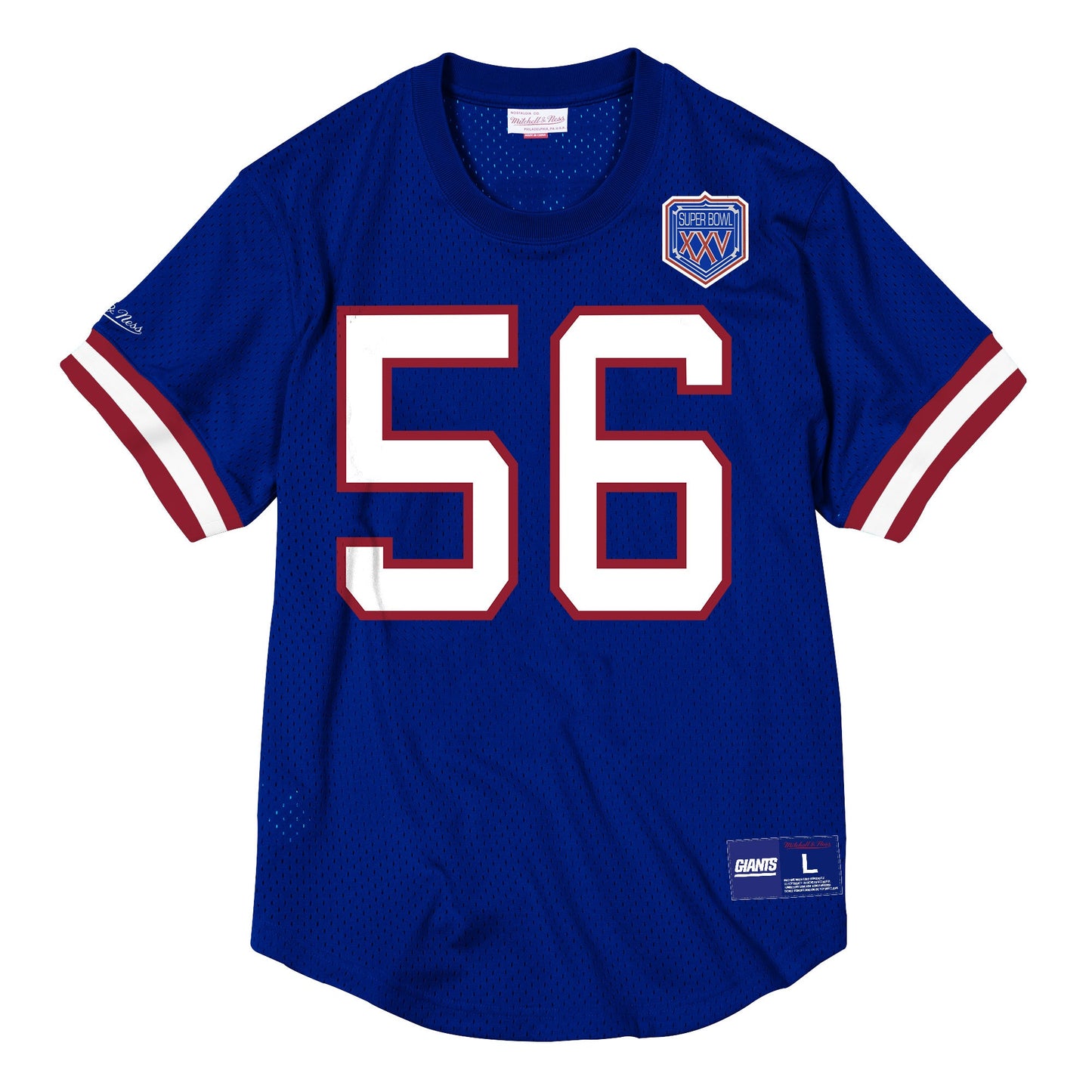 Men's Mitchell & Ness NFL Name & Number Mesh Crew Neck New York Giants