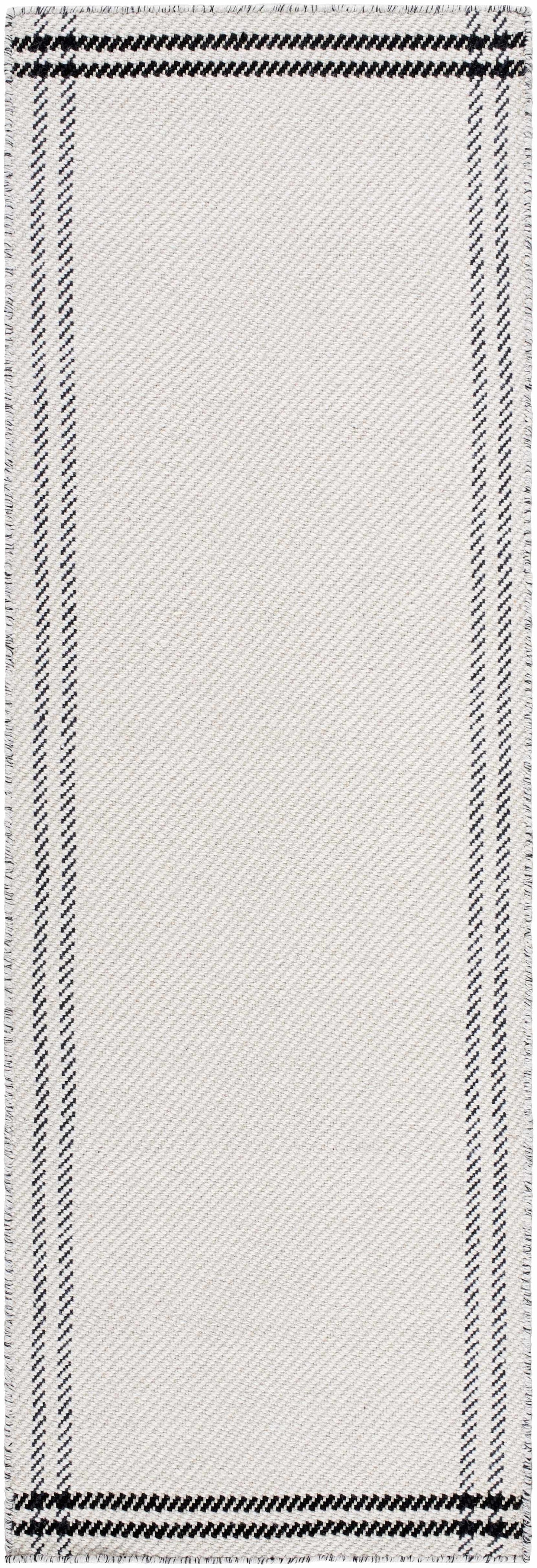 Nimue Cream & Blue Bordered Area Rug