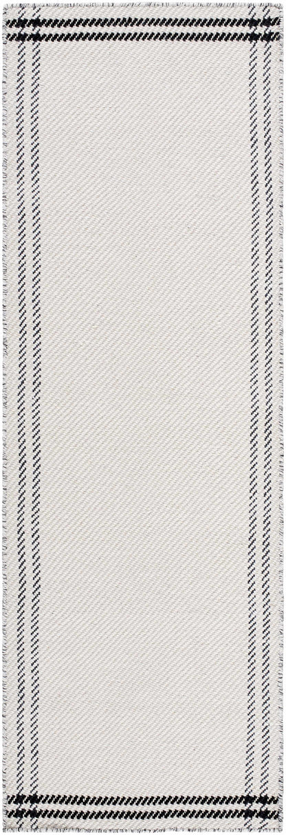 Nimue Cream & Blue Bordered Area Rug