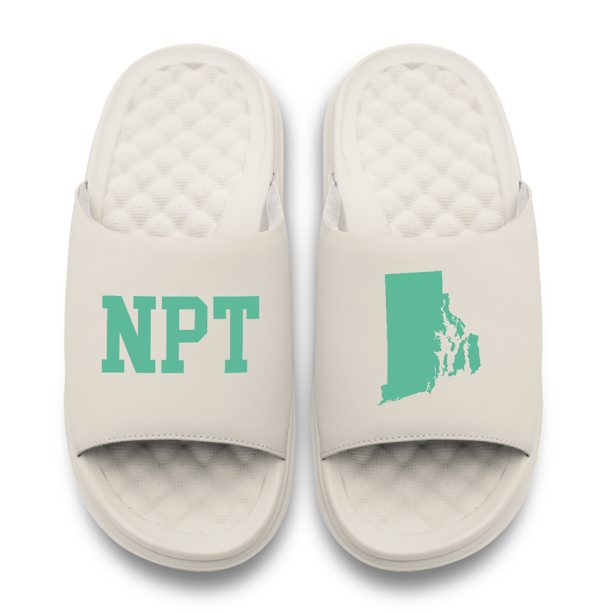 Newport Rhode Island Outline Motive Slide Sandals