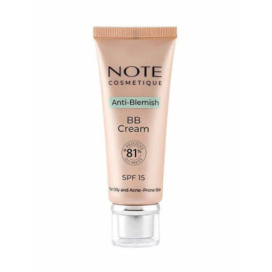 Note Anti Blemish BB Cream No. 02 Light Beige: Oil Control, Matte Finish & Blue Light Protection for Acne-Prone & Oily Skin