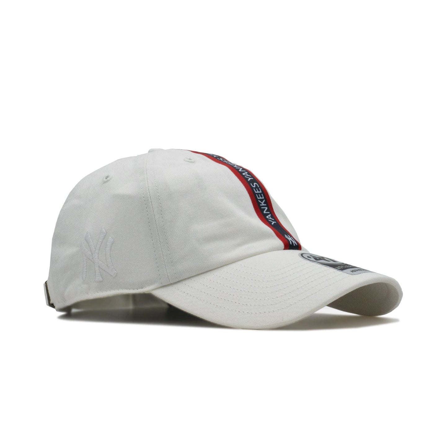 Men's 47 Brand Ny Yankees Triple Stripe Clean Up Strapback - White/Navy/Red
