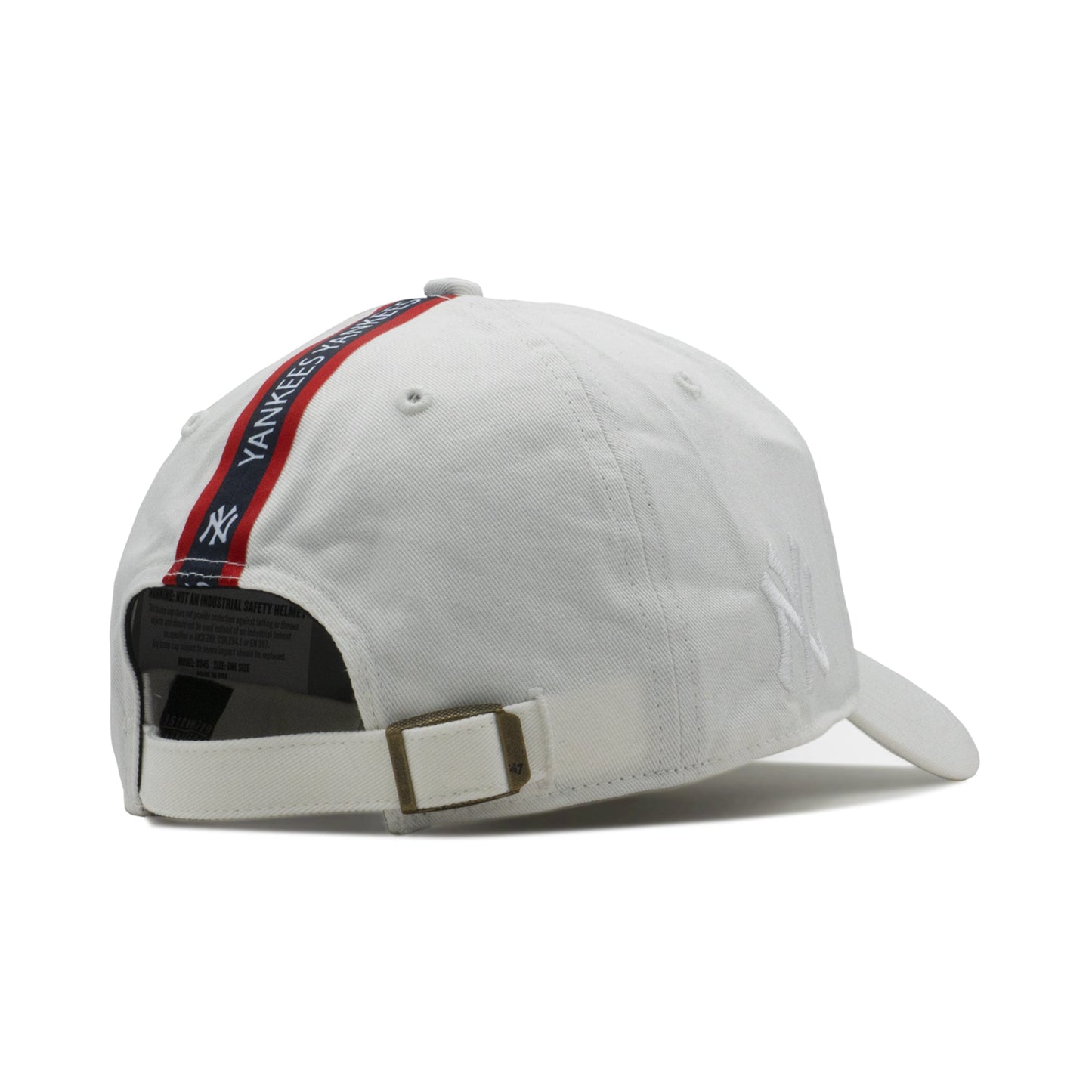 Men's 47 Brand Ny Yankees Triple Stripe Clean Up Strapback - White/Navy/Red