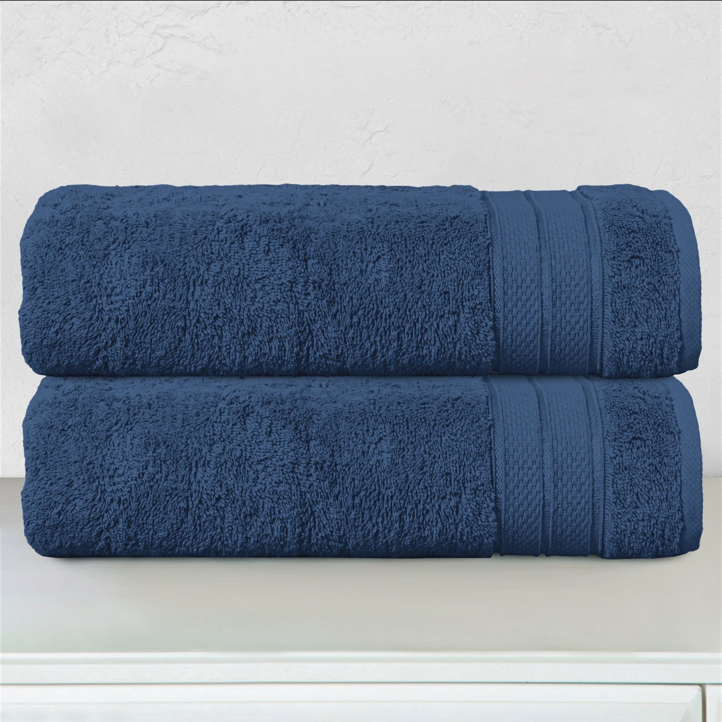 Elegant Comfort 2-Piece Turkish Cotton Three Line Popcorn Bath Towel Set, 27 x 54 inch