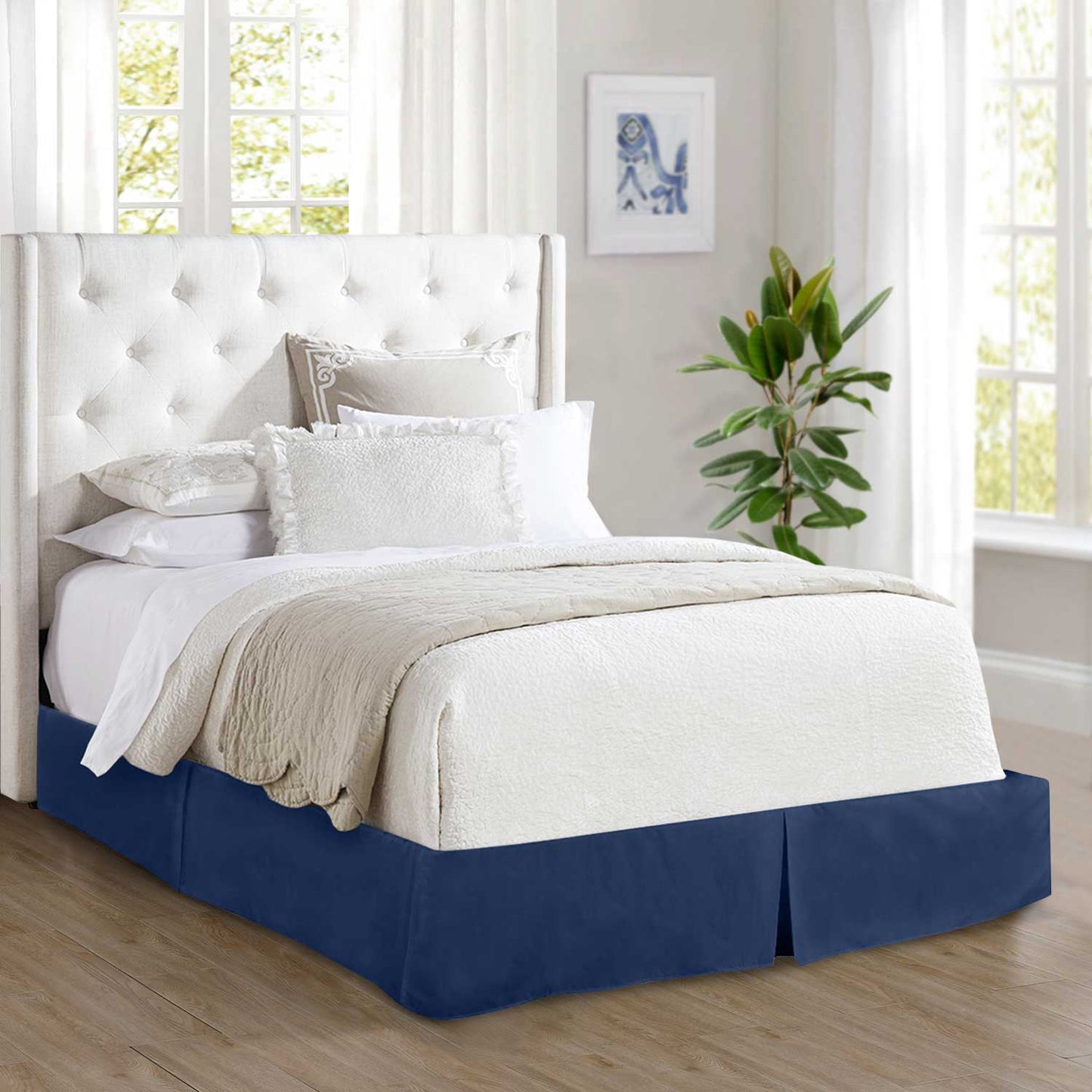 Mocassi 1-Piece Solid Bed Skirt, Quality Design and Expertly Tailored, Luxury 1500 Series Wrinkle & Fade Resistant