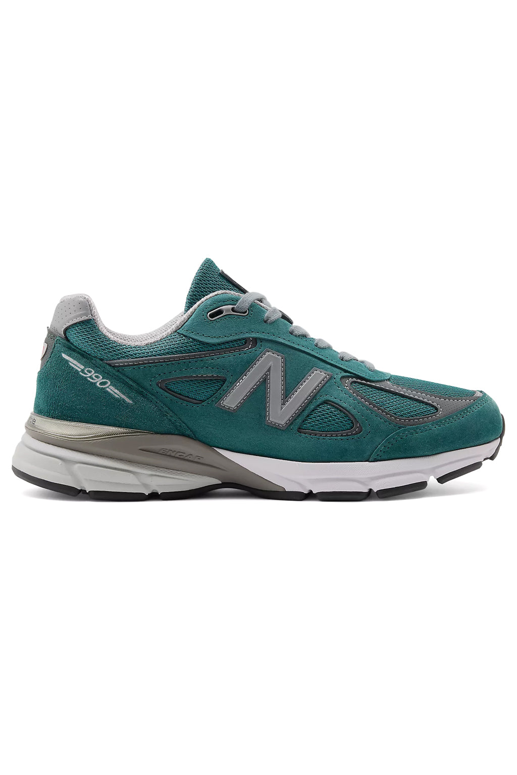 New Balance Made in USA 990v4 Mens Sneakers — Olive Suede Low-Top