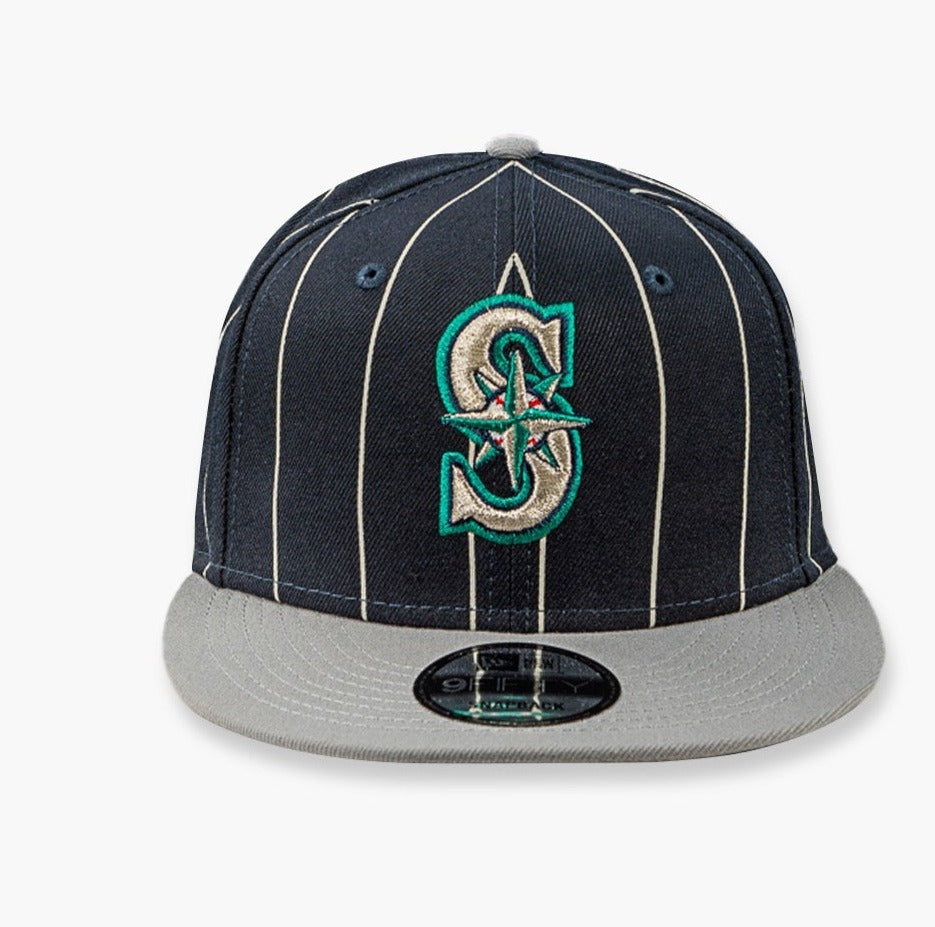 Men's New Era MLB Seattle Mariners 950 Snapback 'Pinstripes'-Navy/Gray