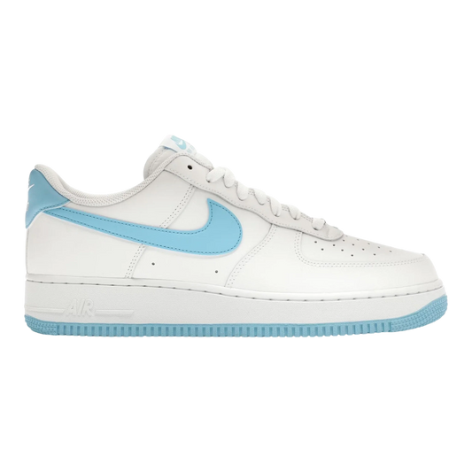 Nike Air Force 1 '07 Men's Sneakers — White & Aquarius Blue Low-Top