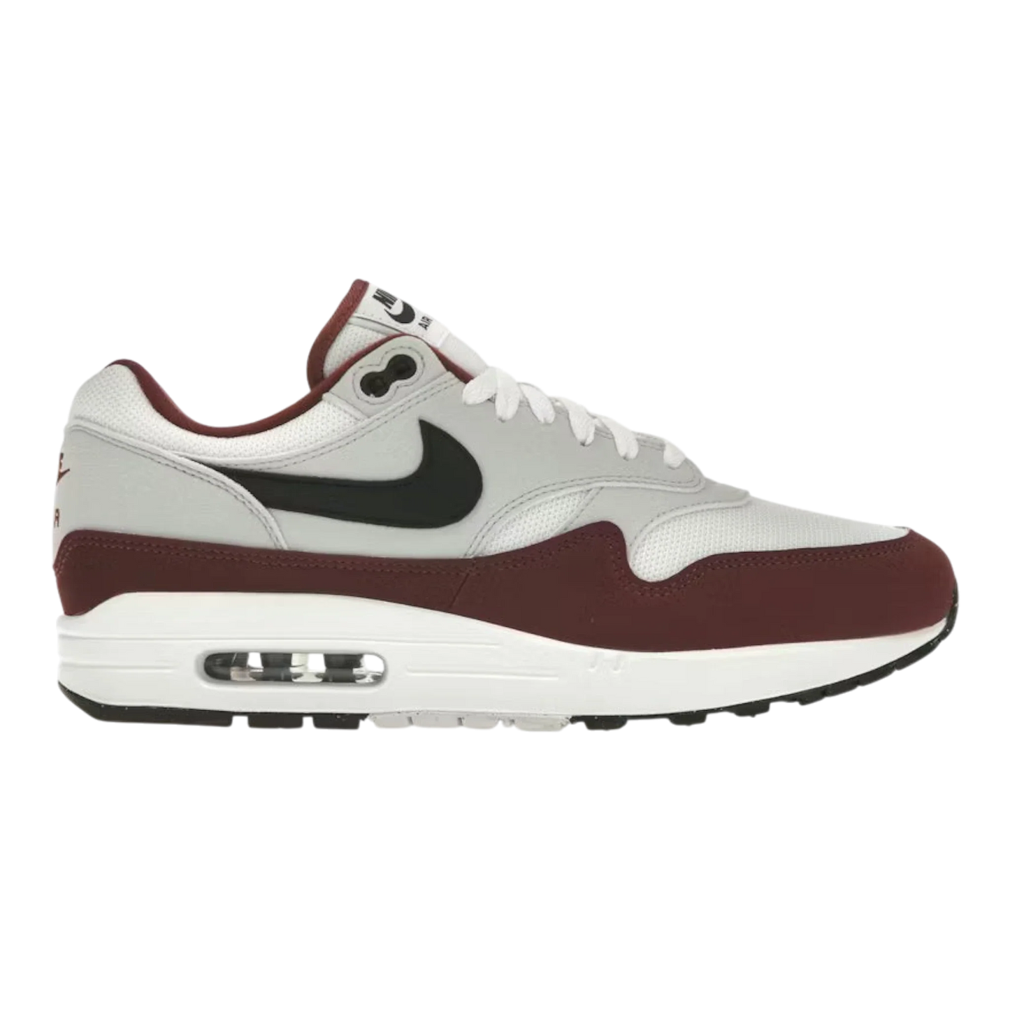 Nike Air Max 1 Men's Sneakers — White & Dark Team Red Low-Top