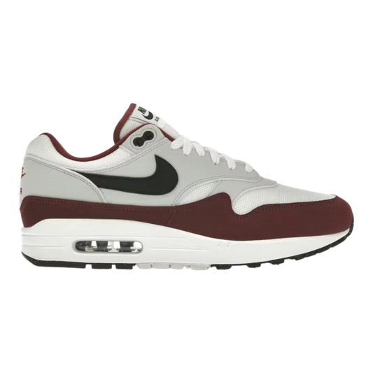 Nike Air Max 1 Men's Sneakers — White & Dark Team Red Low-Top